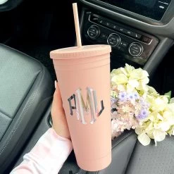 Monogrammed Tumbler -Fashion Clothing Store vGt blush tumbler car selfie