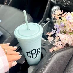 Monogrammed Tumbler -Fashion Clothing Store vGt mint tumbler in0car drink holder