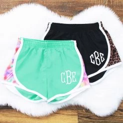 Monogrammed Kids Running Shorts -Fashion Clothing Store vLs kids tie dye and leopard running shorts new