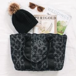 Monogrammed Puffer Tote Bag 13 Monogrammed Puffer Tote Bag -Fashion Clothing Store vVZ spill shot of onyx leopard puffer tote