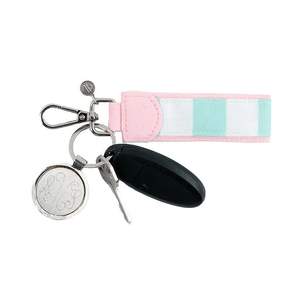 Monogrammed Cabana Stripe Keychain 1 Monogrammed Cabana Stripe Keychain