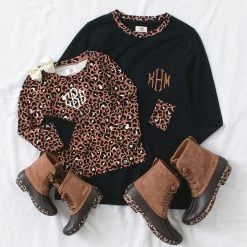 Monogrammed Kids Emma Sweatshirt -Fashion Clothing Store vfX cheetah mom and me emma sweatshirts 02