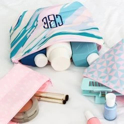 Monogrammed Packable Cosmetic Bags 14 Monogrammed Packable Cosmetic Bags -Fashion Clothing Store wAB colorful marble packable cosmetic bag spill shot