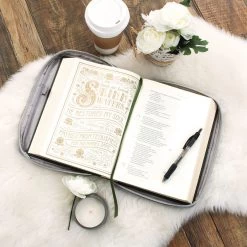 Monogrammed Bible Carrier -Fashion Clothing Store wDD inside of grey monogrammed bible carrier