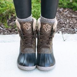 Monogrammed Explorer Duck Boots 15 Monogrammed Explorer Duck Boots -Fashion Clothing Store wI5 monogrammed explorer duck boots in dark brown