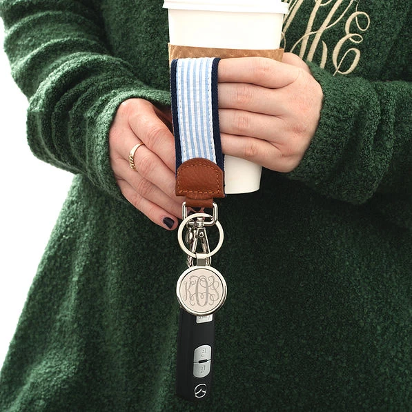 Monogrammed Seersucker Key Fob 5 Monogrammed Seersucker Key Fob - Image 5