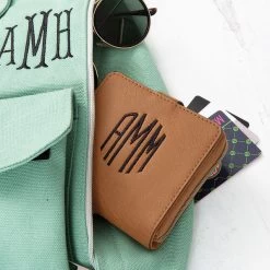 Monogrammed Square Wallet -Fashion Clothing Store xCF Monogrammed Small Wallet in Sling Pack