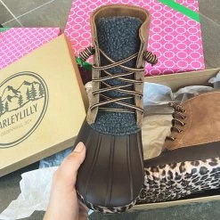 Leopard Duck Boots -Fashion Clothing Store xDW leopard duck boots shoe and gift boxes