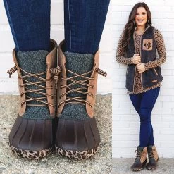 Leopard Duck Boots -Fashion Clothing Store xDW leopard duck boots split shot