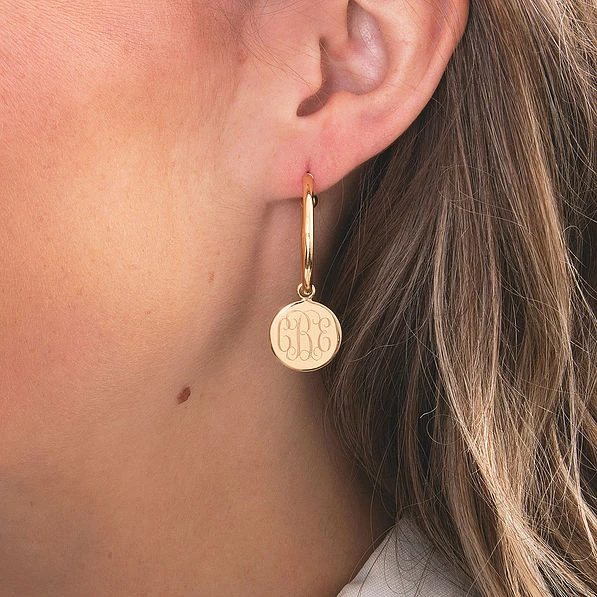 Monogrammed Hoop Earrings 2 Monogrammed Hoop Earrings - Image 2