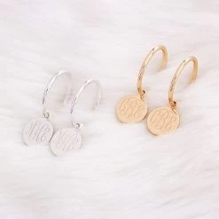 Monogrammed Hoop Earrings 6 Monogrammed Hoop Earrings -Fashion Clothing Store xHp hoop earrings in gold and silver