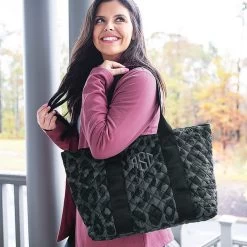 Monogrammed Puffer Tote Bag 11 Monogrammed Puffer Tote Bag -Fashion Clothing Store xNx girl wearing onyx leopard puffer tote bag