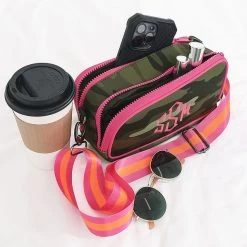 Monogrammed Neoprene Crossbody Camera Bag -Fashion Clothing Store xSk neoprene crossbody camera phone in orange pink camo