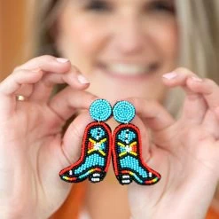 Cowboy Boot Earrings -Fashion Clothing Store xhJ coboy boot earrings in hands