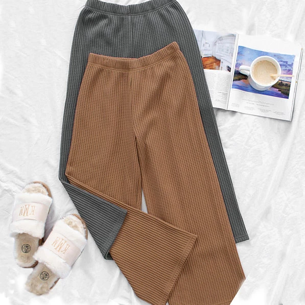 Waffle Wide Leg Pants 1 Waffle Wide Leg Pants