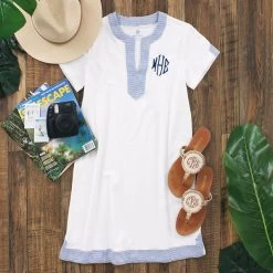 Monogrammed Seersucker Cover Up