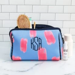Monogrammed Neoprene Cosmetic Case 22 Monogrammed Neoprene Cosmetic Case -Fashion Clothing Store y6N Personalized Neoprene Cosmetic Case with Makeup in pink and blue paintbrush
