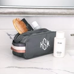 Monogrammed Classic Cosmetic Case -Fashion Clothing Store yeK charcoal classic cosmetic case