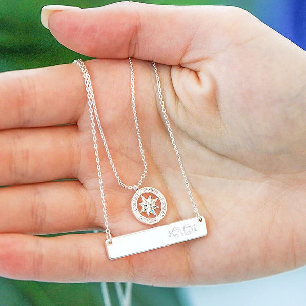 Monogrammed Compass Necklace 4 Monogrammed Compass Necklace - Image 4