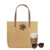 Monogrammed Straw Tote Bag