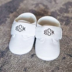 Monogrammed Baby Shoes -Fashion Clothing Store zA7 monogrammed ivory baby shoes