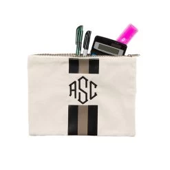 Monogrammed Canvas Pouch