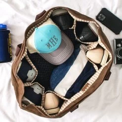 Personalized Waxed Canvas Extra Large Tote Bag -Fashion Clothing Store zJP waxed canvas extra large tote bag inside shot 2