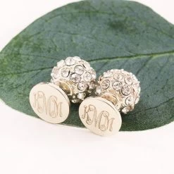 Monogrammed Stud Earring Set -Fashion Clothing Store zVG new monogrammed rhinestone back gold stud earrings set