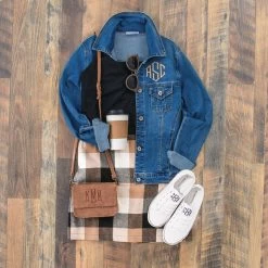Pull On Skirt -Fashion Clothing Store zbm camel plaid pull on skirt with denim jacket ootd white sneakers