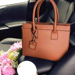 Monogrammed Sophie Handbag -Fashion Clothing Store zkH brown sophie handbag in car