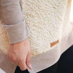 Monogrammed Sherpa Raglan Sweatshirt 9 Monogrammed Sherpa Raglan Sweatshirt -Fashion Clothing Store zy5 Up Close of Sherpa Raglan Sweatshirt